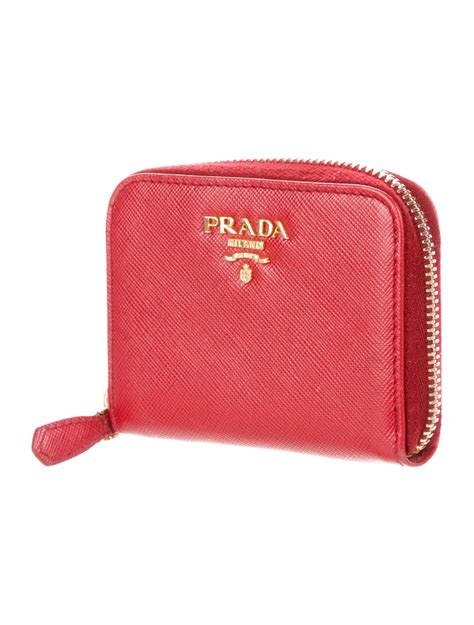 prada coin purse red|prada saffiano wallet purse.